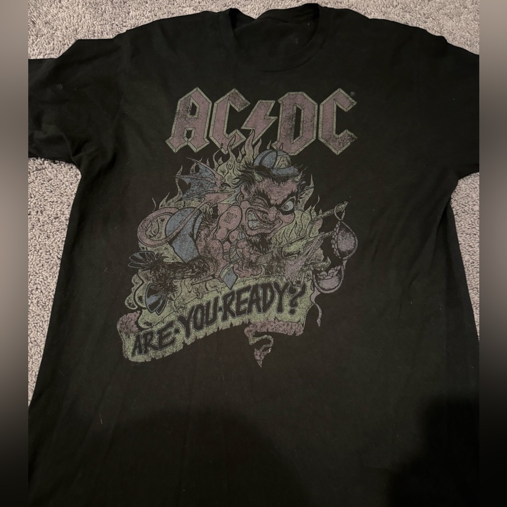 Acdc AC/DC vintage rock metal band tee shirt sz L